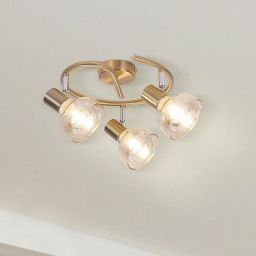 Rabalux Holly lampa podsufitowa 3x40W mosiądz/bursztynowy 5549