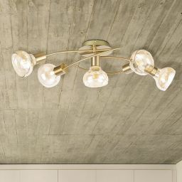 Rabalux Holly lampa podsufitowa 5x40W mosiądz/bursztynowy 5552