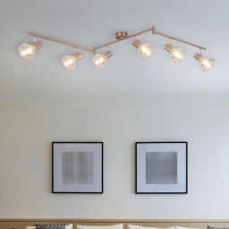 Rabalux Holly lampa podsufitowa 6x40W mosiądz/bursztynowy 5553