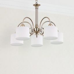 Rabalux Edith lampa wisząca 5x60W mosiądz/biała 7276