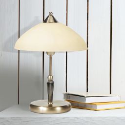 Rabalux Regina lampa stołowa 1x40W mosiądz/kremowa 8172