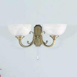 Rabalux Marlene kinkiet 2x40W mosiądz/alabaster 8542