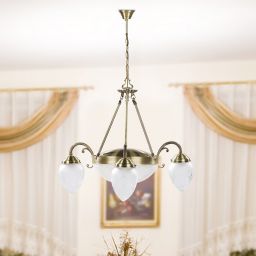 Rabalux Annabella lampa wisząca 3x40W+2x60W mosiądz/biała 8633