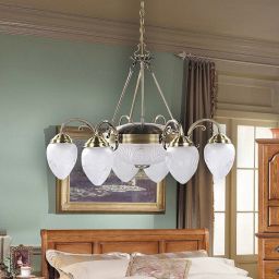 Rabalux Annabella lampa wisząca 6x40W+2x60W mosiądz/biały 8636