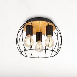 Rabalux Kamala lampa podsufitowa 3x25W czarny/drewno 5293