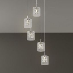 Rabalux Duchess lampa wisząca 5x40W chrom/przezroczysty 3117