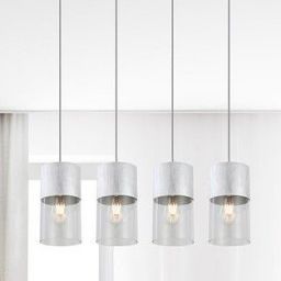 Rabalux Zelkova lampa wisząca 4x40W aluminium szczotkowane/przezroczysty 3156