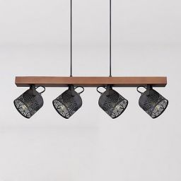 Rabalux Rotem lampa wisząca 4x40W czarny mat/drewno 3300