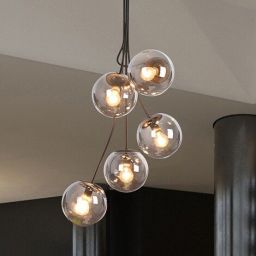 Rabalux Glory lampa wisząca 5x40W czarny mat/przydymiony 3508