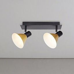 Rabalux Alvaro lampa podsufitowa 2x40W czarny mat/złoty 3158