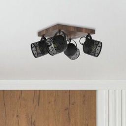 Rabalux Rotem lampa podsufitowa 4x40W czarny mat/drewno 3299