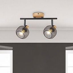 Rabalux Grendel lampa podsufitowa 2x40W czarny mat/buk 3128