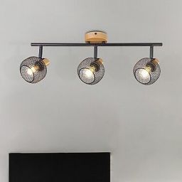 Rabalux Grendel lampa podsufitowa 3x40W czarny mat/buk 3129
