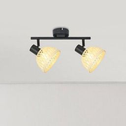 Rabalux Rattan lampa podsufitowa 2x15W czarny mat/beżowy 3134