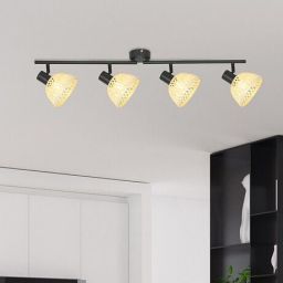 Rabalux Rattan lampa podsufitowa 4x15W czarny mat/beżowy 3136