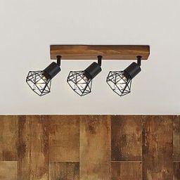 Rabalux Zeus lampa podsufitowa 3x40W czarny mat/dąb 3139