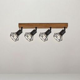Rabalux Zeus lampa podsufitowa 4x40W czarny mat/dąb 3140