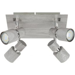 Rabalux Merkur lampa podsufitowa 4x50W chrom/szary dąb 6128