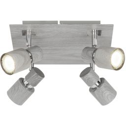 Rabalux Merkur lampa podsufitowa 4x50W chrom/szary dąb 6128