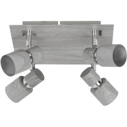 Rabalux Merkur lampa podsufitowa 4x50W chrom/szary dąb 6128