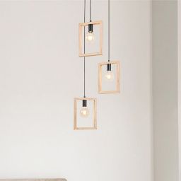 Rabalux Indigo lampa wisząca 3x40W czarny/buk 2293