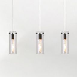 Rabalux Acantha lampa wisząca 1x60W czarny/przezroczysty 5258