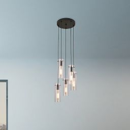 Rabalux Acantha lampa wisząca 5x60W czarny/przezroczysty 5260