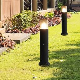 Rabalux Teplice lampa stojąca 1x12W z czujnikiem ruchu czarny mat/dymny 77027