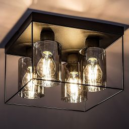 Rabalux Chadwick lampa podsufitowa 4x25W czarny/szkło dymne 71034
