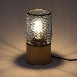 Rabalux Chadwick lampa stołowa 1x25W czarny/buk 74040