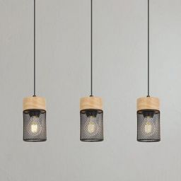 Rabalux Callum lampa wisząca 3x25W czarny/buk 72043