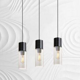 Rabalux Ronno lampa wisząca 3x25W czarny/szkło dymne 72053
