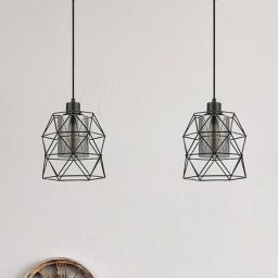 Rabalux Emrys lampa wisząca 1x40W czarny mat/szkło dymne 72111