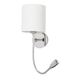 Rabalux Larkin kinkiet 1x40 W 1x3W LED biały-chrom 6529