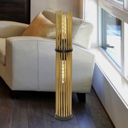 Rabalux Roxas lampa stojąca 2x40W czarny mat/miedź 74022