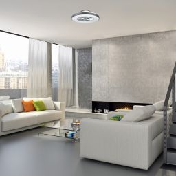 Rabalux Dalfon plafon 1x40W LED z wentylatorem srebrny/biały 6858