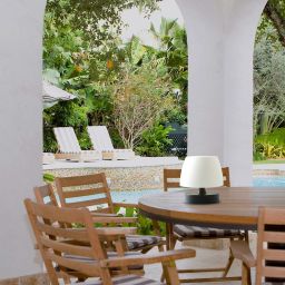 Rabalux Odera lampa stojąca zewnętrzna 1x3W czarna/biała 7040