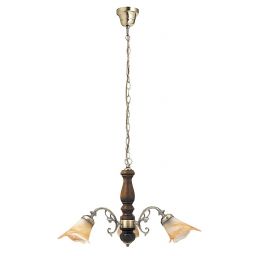 Rabalux Rustic 3 lampa wisząca 3x40W brązowa/mosiądz/alabaster 7093
