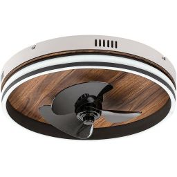 Rabalux Faustine lampa podsufitowa 1x30W LED z wentylatorem czarny/biały/drewno 71016