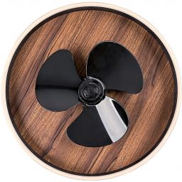 Rabalux Faustine lampa podsufitowa 1x30W LED z wentylatorem czarny/biały/drewno 71016