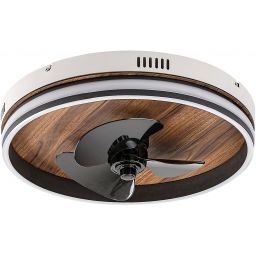 Rabalux Faustine lampa podsufitowa 1x30W LED z wentylatorem czarny/biały/drewno 71016