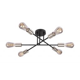 Rabalux Branwen lampa podsufitowa 6x25W czarny mat 71026
