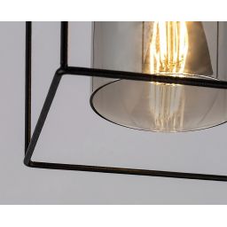 Rabalux Chadwick lampa podsufitowa 1x25W czarny/szkło dymne 71031