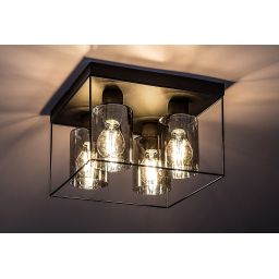 Rabalux Chadwick lampa podsufitowa 4x25W czarny/szkło dymne 71034