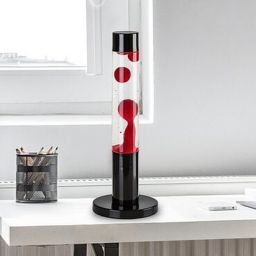 Rabalux Lavastic lampa stołowa 1x25 W czarna-przezroczysta-czerwona 76028