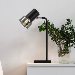 Rabalux Hatice lampa biurkowa 1x15 W czarna-przydymiona 74278