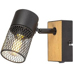 Rabalux Metta kinkiet 1x14W czarny/dąb 71151