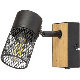 Rabalux Metta kinkiet 1x14W czarny/dąb 71151