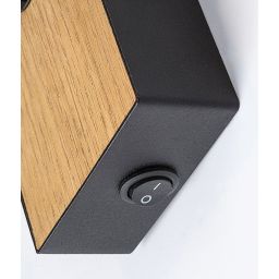 Rabalux Metta kinkiet 1x14W czarny/dąb 71151