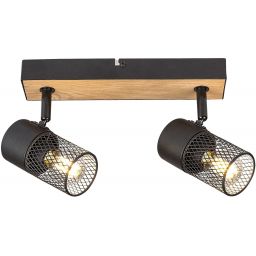 Rabalux Metta lampa podsufitowa 2x14W czarny/dąb 71152
